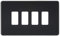 Screwless 4G grid faceplate - matt black