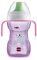 MAM Vaso de Aprendizaje, a partir de 8 Meses, 270ml, para la Transición al Vaso Normal, Boquilla Dura con Válvula Extraíble Antiderrames, con Asas que Brillan en la Oscuridad, Rosa, Pack 1ud