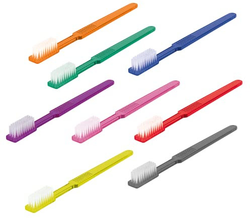 Unibrush Einmal-Zahnbürsten mit Zahnpasta, bunt 4-reihig einzeln verpackt