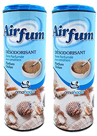 Lot de 2 Sable 350g Désodorisant AntiTabac Pour Cendrier Éliminateur de Fumée et D'odeurs Cigarette, Purificateur de Cendres Pour la Maison, le Bureau L'hôtel et la Voiture (Océan)