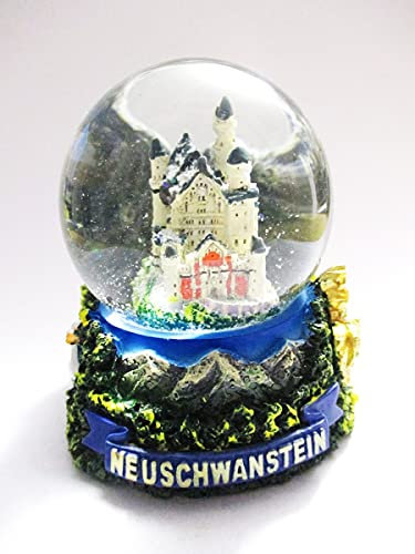Fotoverlag Huber Schneekugel Schloss Neuschwanstein mit Eibsee, 6,5 cm Kugeldurchmesser, 9,5 cm hoch, Klassisch, Kunststoff, Souvenir Deutschland