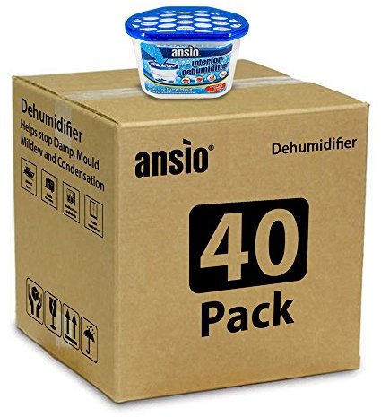 ANSIO Dehumidifier 500ml Pack of 40 Condensation Remover Moisture Absorber Dehumidifiers for Damp, Mould, Moisture in Home, Kitchen, Wardrobe, Bedroom, Caravan, Office, Garage, Bathroom, Basement