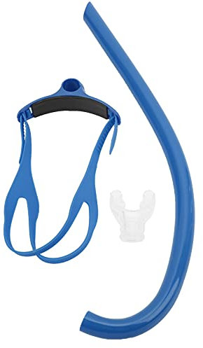 Tuba de Natation, Tuba Central de Natation avec Tuba pour Nageurs Adultes, équipement de Plongée avec Embout en Silicone pour Entraînement de Plongée avec Tuba dans la Piscine et L'eau Libre(bleu)