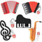 32GB*5 USB-Stick USB-Flash-Laufwerk Akkordeon*2/Saxophon/Klavier/Note, Memory Stick Cartoon Speicherstick Flash-Speicher-Stick, Pen Drive für Schule Büro Auto PC Laptop (32GB*5, Musikinstrumente)