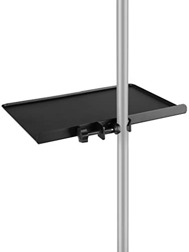 Mr.Power Microphone Stand Rack Tray Holder Sound Card Tray, Clamp On Utility Shelf for Stage, Live Streaming, Karaoke, Recording, Concert Performance (9 x 6.5)(Medium)