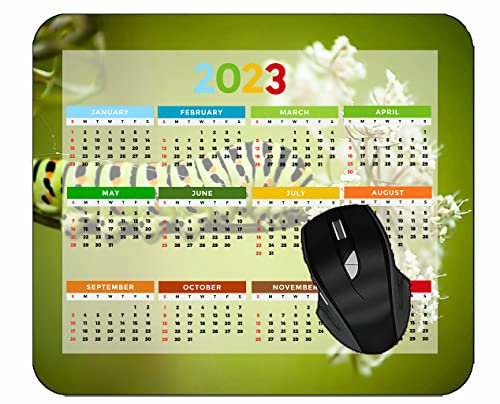 YENDOSTEEN Mauspad 2024 Kalender,Caterpillar Grass Flowers White Mouse Pads PAD#67 260 * 210 * 3 mm