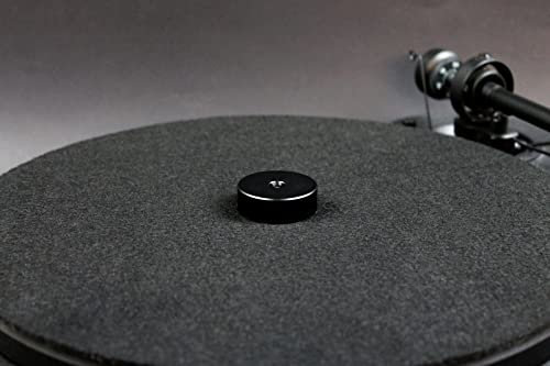 MC DAISON adattatore puck spindle centrino in alluminio nero per dischi 45 giri per giradischi