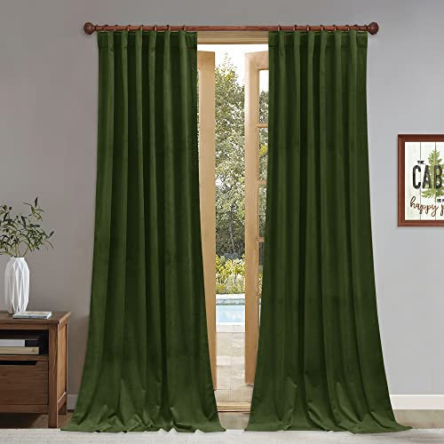 StangH Samtvorhänge 120 Zoll lang für Weihnachtshintergründe, Luxus-Rückseite, wärmeisolierte Fenstervorhänge für Wohnzimmer, Sichtschutz-Raumteiler, B 52 x L 120, 2 Paneele