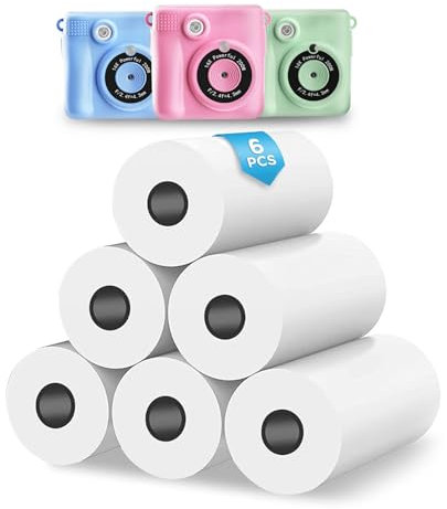 6 Rollen Druckpapier für Kinderkamera, Sofortdruck Thermopapier, Nachfüllpapier für Kinderkamera