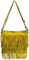 Modarno Borsa a tracolla con frange in camoscio - borsa tracolla donna in pelle scamosciata (Giallo)