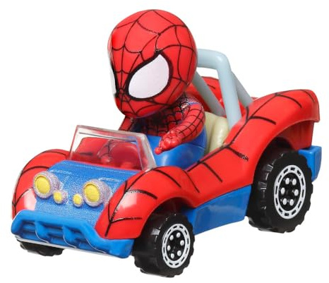 Hot Wheels RacerVerse Auto Spider-Man, Maßstab 1:64, Rot / Blau, für Kinder (unisex)