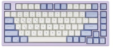 Hexgears M2 Wired Mechanical Keyboard 83 Keys, TKL Hot Swappable Gaming Keyboard, Bule Backlit, PBT Keycaps, Creamy Custom Keyboard for Windows/Laptop/PS/Xbox, Kailh Green Switch Pre-lubed - Linear