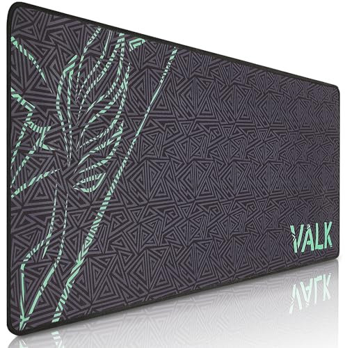 VALK Alfombrilla Gaming 800x300x3mm, Mousepad Tela HD Suave, Precision y Velocidad, Mouse Pad Gamer, Base Antideslizante, Bordes Cosidos, Compatible con Ratones Laser y Opticos (Gris)