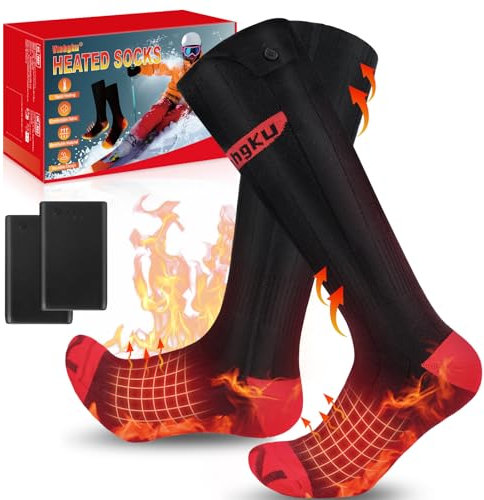 Beheizbare Socken Damen Herren mit Akku, Beheizte Socken 4000mAh, Outdoor, Camping & Jagd, 3 Temperaturstufen, Waschbar