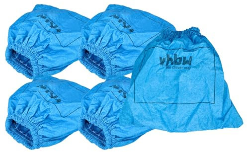 vhbw 5X Textilfilter kompatibel mit Lidl/Parkside PWD 20 A1 - IAN 373293 Staubsauger, Nass-/Trockensauger - Stoffbeutel, Abwaschbar Blau