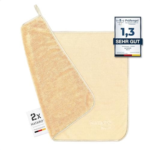 NATARO® 2 Stück Fast Dry it. Premium Trockentuch für Duschkabine, Auto, Haushalt, Camping – DAS ORIGINAL – extra saugfähiges Microfasertuch, fusselfrei, kratzfrei Shiny Wipes Tücher 40x50cm