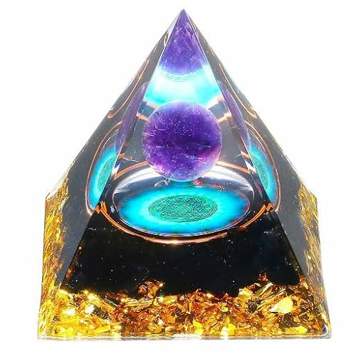 XIANNVXI 2.4 Große Kristalle Pyramide Amethyst Stein Obsidian Edelsteine Natürliche Heilsteine Pyramiden Reiki Spirituelle Geschenke für Frauen Männer