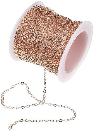 STOBOK 1rolle Diy Schmuckkette Aus Kupfer Hochwertige Halsketten Pulloverkette Schmuckzubehör Für Kreative Bastelprojekte Langlebig Und Farbecht Einfach Zu Verarbeiten