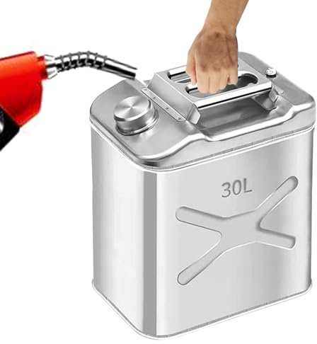 Tedious Bidon en Acier Inoxydable, jerricans épais et hermétiquement scellés - Bidon d' en Acier Inoxydable de 30 L avec 3 poignées - Bidon d'huile en métal épais et hermétiquement