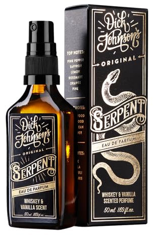 Dick Johnson Eau de Parfum Herren 50 ml – Parfüm Männer mit Whiskey-Vanille-Duft – Signature Serpent Herrenduft langanhaltend – Parfum Geschenk für Männer – Eau de Parfum Made in Finnland