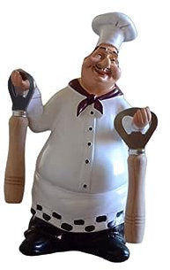 OUNONA Retro Harzornament Kochskulptur Amerikanischer Stil Küchenchef Dekoration Bar Café Tischhalter Kunsthandwerk