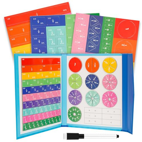 Mathematik-Ressourcen, Bruchrechnen Material Magnetisch, Bruchrechnen Montessori-Material 102pc Bruchscheiben-Demonstrator, Magnetische Bruchfliesen und Bruchkreise für Kinder