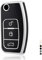 OFF WE GO Autoschlüssel Hülle Schlüsselhülle Cover für Ford Focus Fiesta Galaxy Kuga C-Max S-Max Mondeo MK4 Schlüsselcover Schlüssel Schutz Gehäuse Schlüssel Hülle, Schwarz Silber