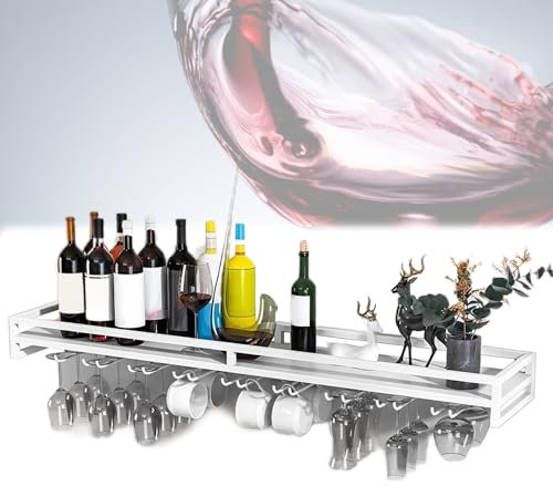 Weinregal Weinhalter für Stielgläser Breite 24 32 40 Zoll Metallregale Wandmontage zum Aufhängen von Weingläsern Schlüsseln Halsketten Medaillen – Regale mit 5 7 und 9 Reihen Hänger