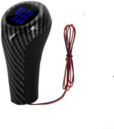 FACULX Pomo de palanca de cambios con luz LED de 5/6 velocidades de cuero para palanca de cambios manual E46 E90 E91 E92 para X1 X3 (6 velocidades estilo fibra de carbono estilo 6 velocidades)