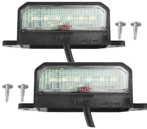 ETUKER 2x Kennzeichenbeleuchtung LED 12v Wasserdicht Zulassung Nummernschildbeleuchtung Kaltes Weiß für Anhänger