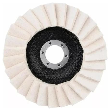 MiJunHD Felt Flap Disc, 5 inch 125 mm Wool Polishing Buffing Wheel Abrasives Grinding Pad for Angle Grinder, Suitable for Stainless Steel Metal Surface Finish (1 Piece 22 mm Hole Diameter)