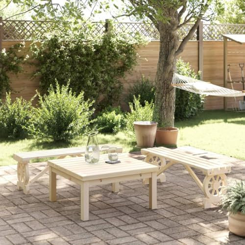 Xichuzi Gartenbänke 2 STK. Massivholz Tanne, Balkon Möbel, Outer Banks, Sitzbank, Gartenmöbel, Garten Möbel, Balkon Bank, Bierbank, Parkbank - 3207135