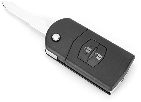Rankomu Autoschlüssel-Fernbedienungs-Hülle 2 Tasten Auto Fernbedienung Klapp-Gehäuse Schlüsselfernbedienungs-Hülle, kompatibel mit Mazda 3 5 6