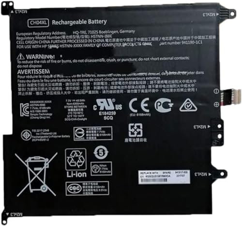 Batterie CH04XL HSTNN-IB8E pour ordinateur portable HP Chromebook X2 12-F000 12-F000 12-F000NA 12-F000NA 12-F000NF 12-F001NF 12-F002ND 12-F004NF 12-F014DX 12-F015NR Series 7,7 V 48,5 Wh