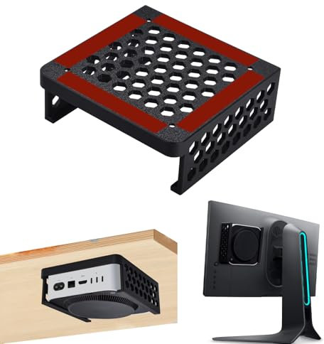 NewHail 3D Printed Under Desk Mount Stand for 2024 Mac Mini M4/M4 Pro, Monitor Mount Wall Mount Accessories for Mac Mini M4
