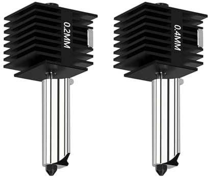 HysiPrui 2 Packs 3D Drucker zusammengebauter Extruder Hotend Kit für Bambu Lab A1 Mini/A1- Heißes Ende/Druckkopf Ersatz mit 0.4mm und 0.2 gehärteter Stahldüse, Kühlunterbrechung, Kühlkörper