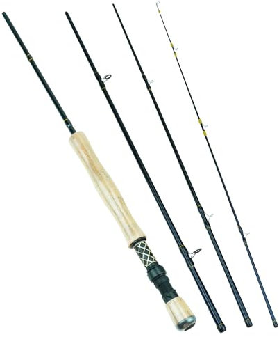 Lerutwis Modell YG005 1,98 m 2,1 m 2,4 m 2,7 m Carbon 4 Abschnitte Fliegenfischerrute LW 7/8 Schnelle Action-Süßwasser-Fliegenruten for Forellen-Lachs-Angeln Tragbare Meeresrute(2.7M (9ft) Rod)
