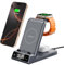 Wireless Charger for iPhone, SwanScout 703A, 3-in-1 Charging Station for iPhone 16e/16 Pro Max/16 Pro/15/14/13 Series, Charger Stand for Apple Watch Ultra 2/10/9/8/7/Air-Pods, No Adapter (Tech Gray)