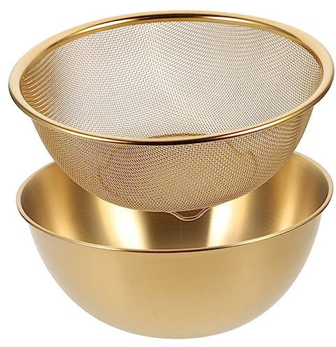 PEPLAYTAL 1juego Escurridor De Inoxidable Para Lavado De Verduras y Frutas Colador Multifuncional y Cuenco De Cocina