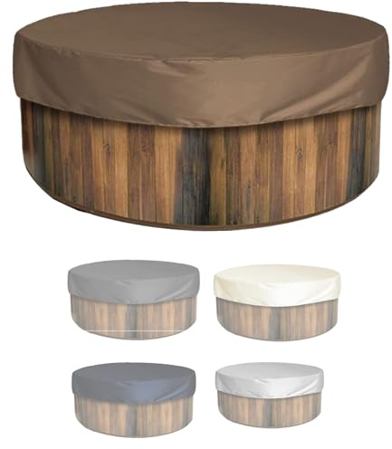 Whirlpools Abdeckung Rund Winterfest Wasserdicht Schutzhülle für Whirlpools für OutdoorPoolabdeckung Winter Abdeckplane für Spa Hot Tub mit Kordelzug (Size:200 * 30cm,Color:Brown)