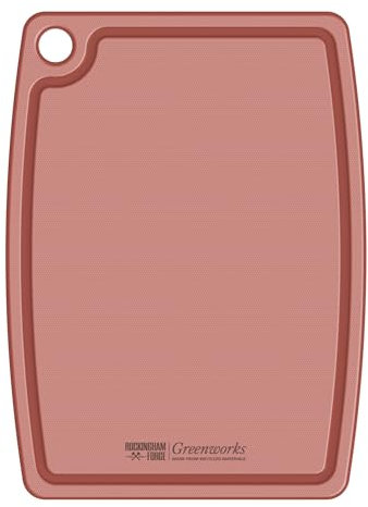 Greenworks Planche à découper en plastique recyclé 30 x 25 cm rose