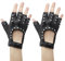 ZMDMAH Punk Handschuhe Fingerlos Fingerlose Handschuhe Damen und Herren Handschuhes Leder Punker Kostüm für Halloween Mädchen Cosplay Performance Themenparty Karneval 1 Paar