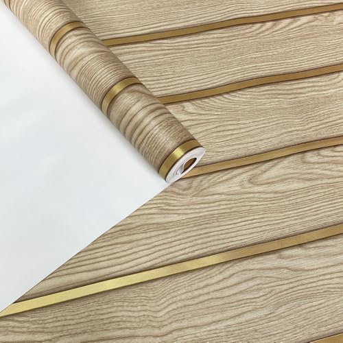 RHP Papier peint non tissé aspect bois 3D - Design de panneau mural moderne Skandi, aspect naturel, effet mural en bois, 0,53 x 10,05 m (970707)