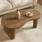 Table Basse HWC-O29, Table d'appoint Table de Salon, Forme Organique Bois mélaminé, 45x110x60cm - Imitation Bois Brun