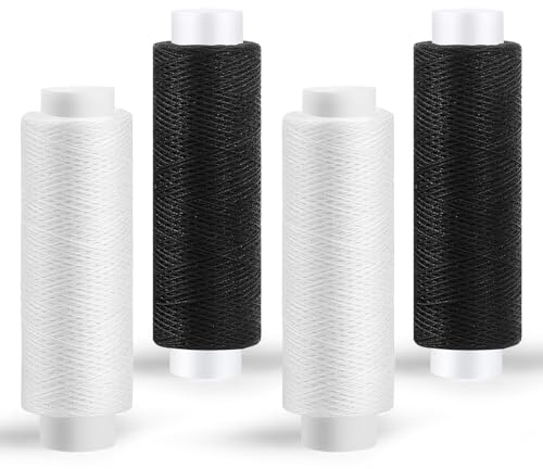 2 Stück Nähgarn Set, 200 Yards 2 Stück Nähgarn weiß Nähgarn schwarz | Polyestergarn, Stickgarn schwarz, Nähgarn für Nähmaschine zum Handquilten, Sticken, Basteln