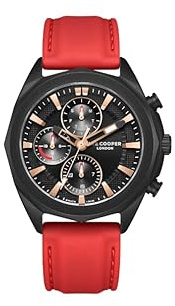 LEE COOPER Men's Watch, Multi Function Display and Silicone Strap - LC07990.658, Red