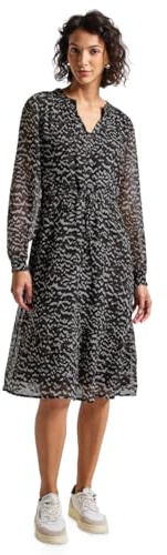 Street One Damen Chiffonkleid mit Smokdetails