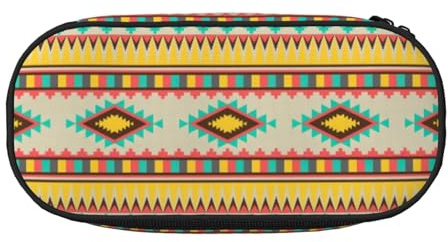 JBJGKHLP Praktisches Federmäppchen mit Indianer-Druck, praktische Stift-Aufbewahrungstaschen, Schule, Büro, Essentials, lebendig, Schwarz , Einheitsgröße, Taschen-Organizer