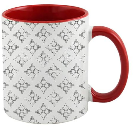 Giftme Hidden Message – Funny Abstract Middle Finger Pattern, Inside Coloured Mug,Ceramic Coffee, Tea Mug. (Red)