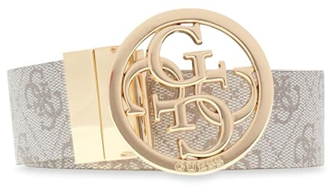 GUESS Gürtel Noelle Nolana Belt W105 Dark Taupe Logo kürzbar wendbar